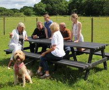 Refectory Picnic Table - recycled plastic outdoor seating for 12 people