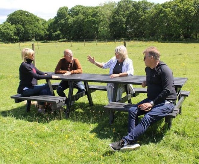Wheelchair Access Refectory Picnic Table - recycled plastic outdoor table
