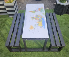 Activity Table - recycled plastic picnic table with polycarbonate game top