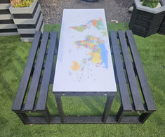 Activity Table - recycled plastic picnic table with polycarbonate game top
