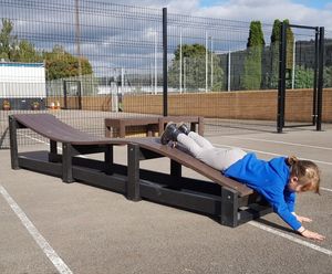 Surf Bench - recycled plastic playground bench for parks and schools
