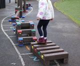 Nursery Freestanding Trim Trail - timber play trail for balance skills - on this page