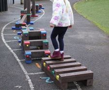 Nursery Freestanding Trim Trail - timber play trail for balance skills