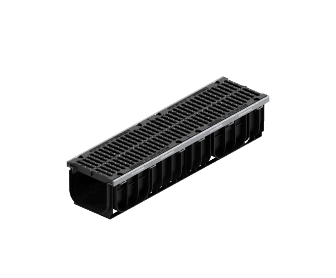 RECYFIX NC X - heavy traffic drainage channel with cast iron grating