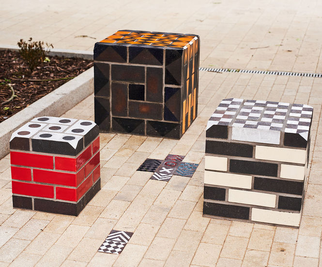 Bespoke patterned pavers for Randal Pattern Play permanent public artwork