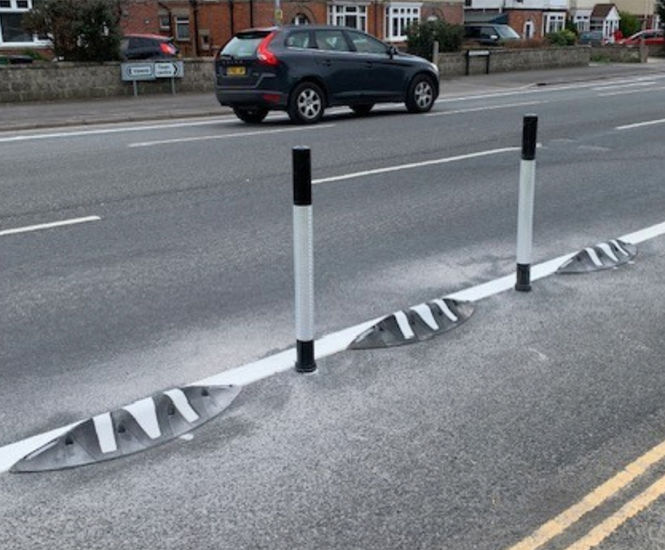 Orca MKII Cycle Lane Separator - recycled rubber road safety divider
