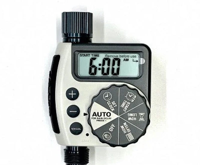 Orbit single tap timer for automatic garden irrigation