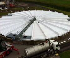 Rotating GRP Tank Covers - fibreglass lids for tanks with scraper systems