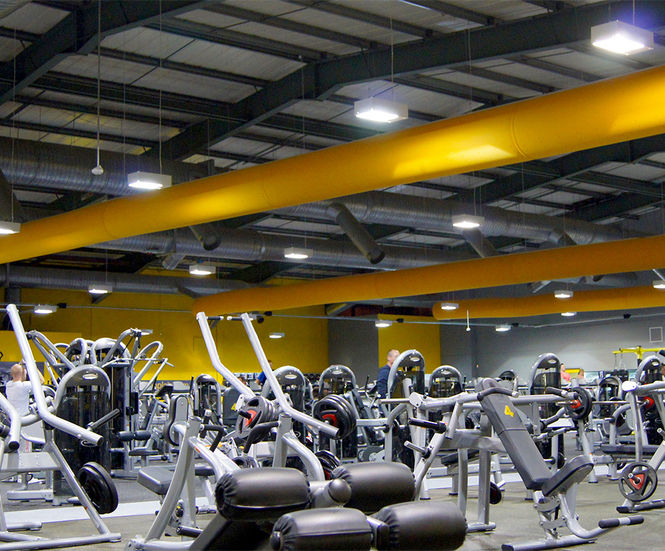 Custom fabric ducting for Xercise4Less gyms