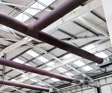Fabric ducting ventilation system for Clarity Pharma