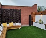 Geometric laser-cut garden screens for modern garden - on this page