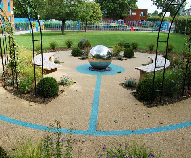 Resin bound paving - Cranford College’s memorial garden