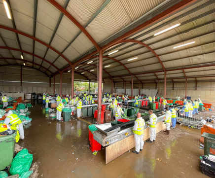 Conveyors used for sorting waste at Glastonbury