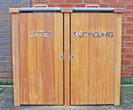 LBSH 112 Square Lockable Litter Bin - hardwood outdoor waste bin