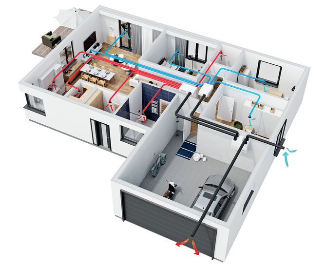 Ventiza Flex Radial Ducting System - semi-rigid plastic home ventilation
