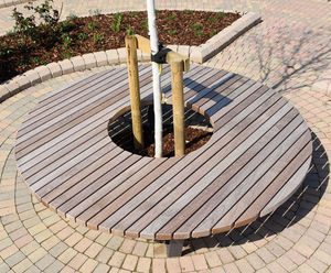 Saturn Circular Bench - circular timber outdoor seating for public spaces