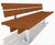 SCROLL contemporary stainless steel and hardwood seat 3