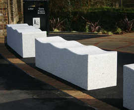 SERPENTINE contemporary granite bench