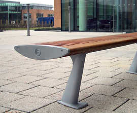 FOIL contemporary FSC timber and aluminium bench