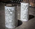 OSSO large contemporary mild steel litter bin