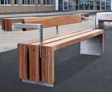 BLOC FSC timber seat with stainless steel frame