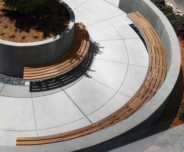 Bespoke curved seating for Apple inc HQ, California