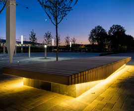 Illuminated benches for Stockley Park business park