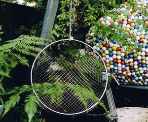 Globe stainless steel chair for Chelsea Flower Show garden