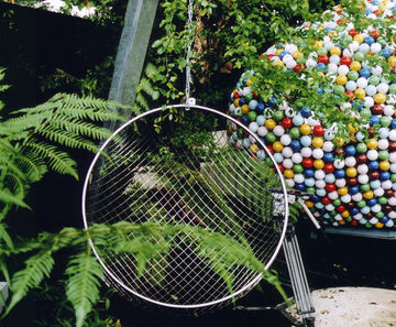Globe stainless steel chair for Chelsea Flower Show garden