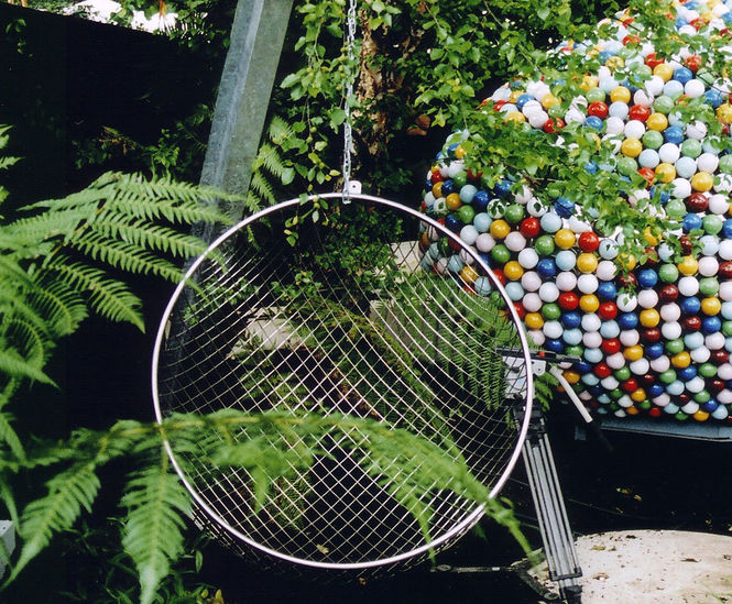 Globe stainless steel chair for Chelsea Flower Show garden