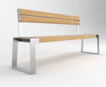 MURTON - contemporary timber and steel outdoor seat for public spaces