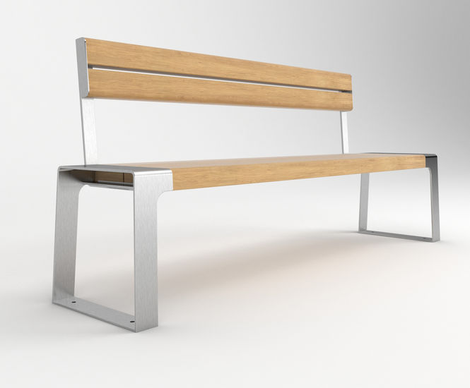 MURTON - contemporary timber and steel outdoor seat for public spaces