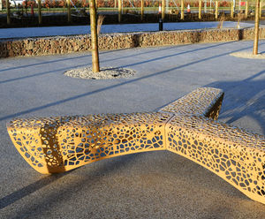 OSSO³ contemporary mild steel bench