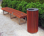 BOORT FSC timber and stainless steel litter bin - large