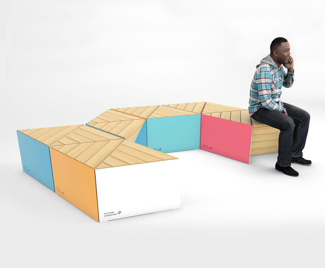 Sonobe indoor modular seating units