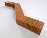 RAKT corten steel bench with timber slats - 0.6m width - on this page