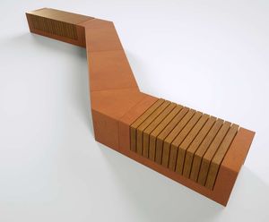 RAKT corten steel bench with timber slats - 0.6m width
