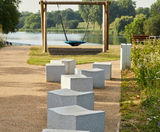 SERPENTINE granite outdoor stool - on this page