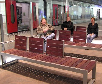 SKOP contemporary hardwood and stainless steel seat