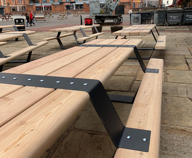 Picnic tables and planters - Canal & River Trust Museum