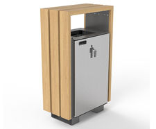 Wood BLOC litter bin