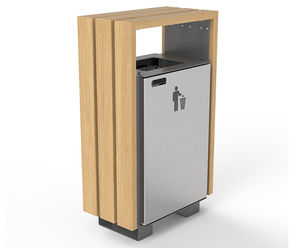 Wood BLOC litter bin