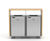 BLOC Double FSC timber and metal litter bin 3