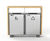 BLOC Double FSC timber and metal litter bin 1