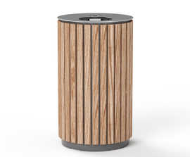 BOORT FSC timber and stainless steel litter bin - small