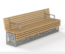 TORD Gabion FSC timber and steel seat