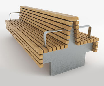 TORD Double back-to-back FSC timber and steel seat