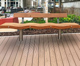 SERPENTINE FSC timber and stainless steel 5-slat seat - on this page
