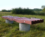 SERPENTINE contemporary 5-slat bench