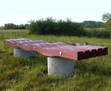 SERPENTINE contemporary 5-slat bench - on this page